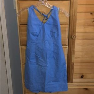 Tight fitting light blue dress